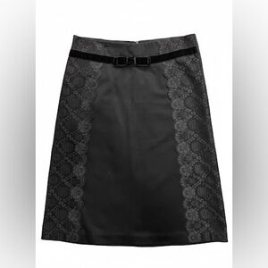 Arden B Black Pencil Skirt with Lace Accents
